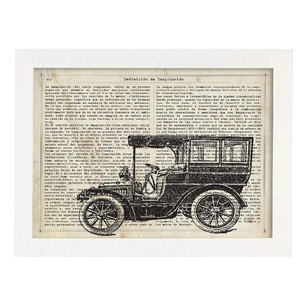 Nacnic Lámina Coche Vintage Con Objetos E Instrumentos