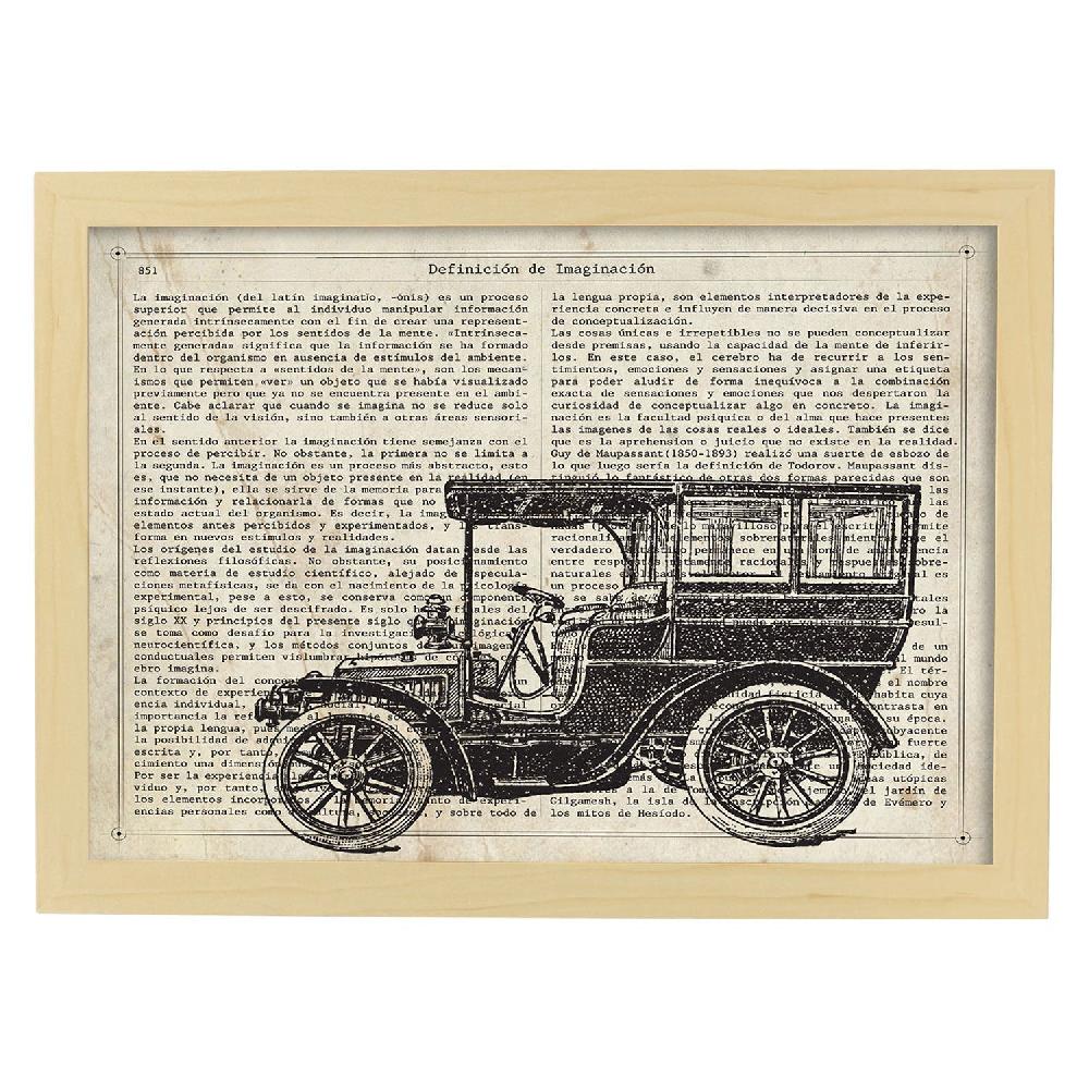 Nacnic Lámina Coche Vintage Con Objetos E Instrumentos