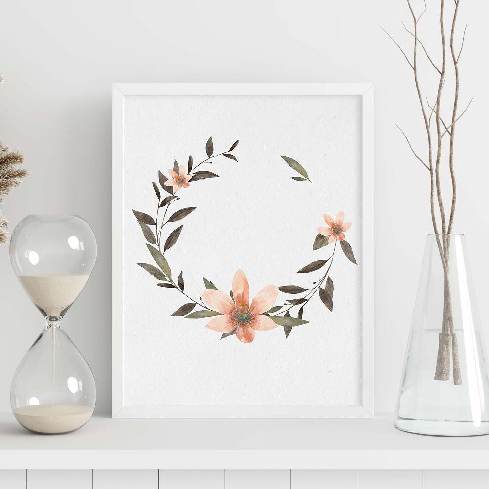 Nacnic Lámina Corona Floral Salmon Con Diseños Ilustrados