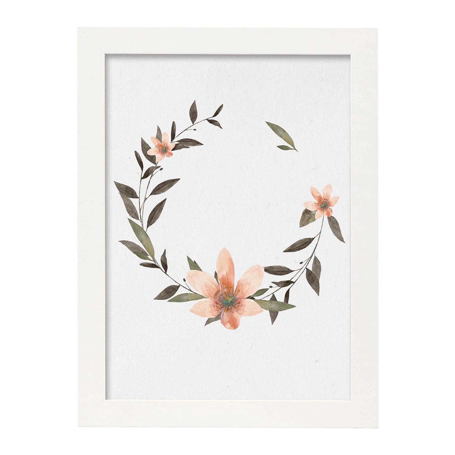 Nacnic Lámina Corona Floral Salmon Con Diseños Ilustrados