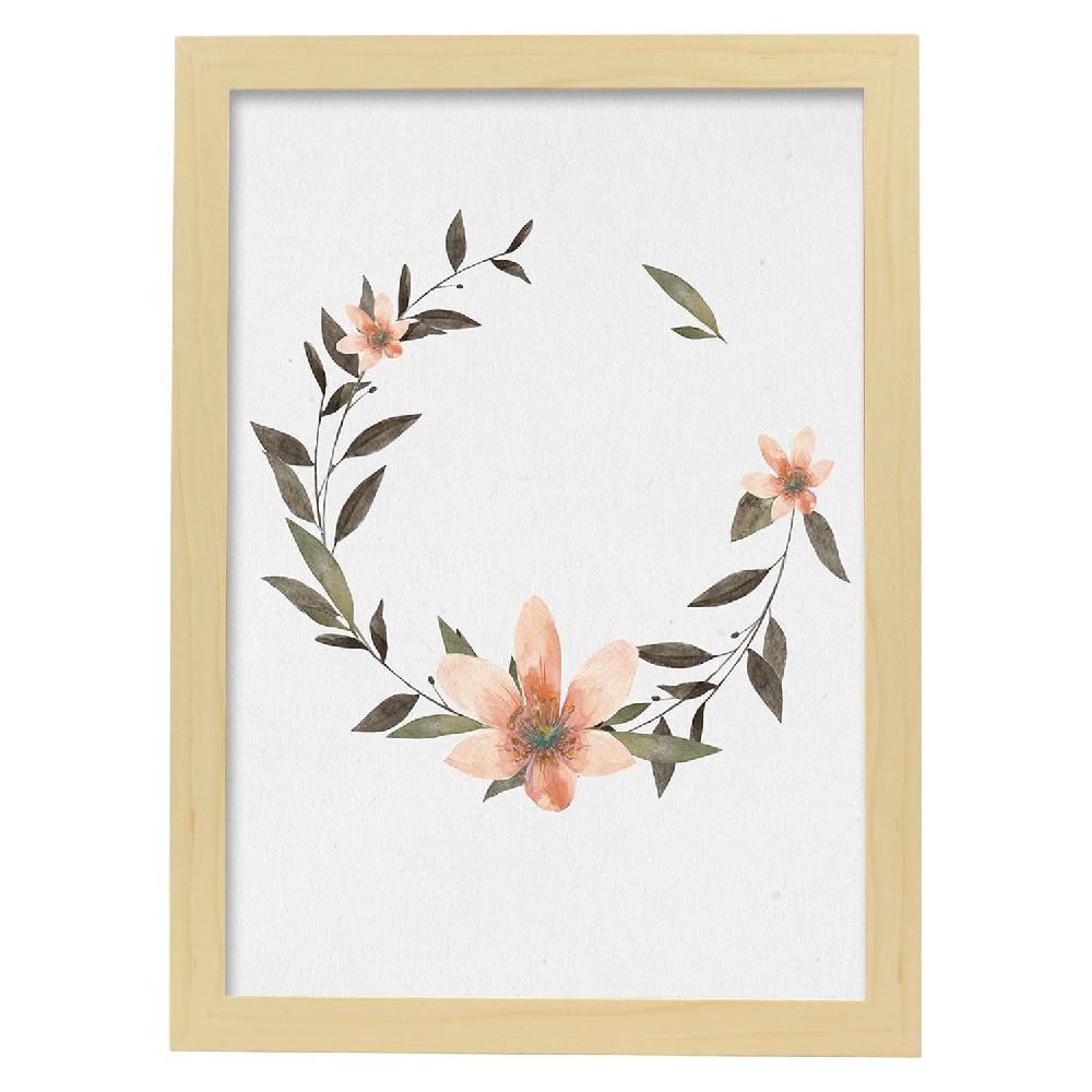 Nacnic Lámina Corona Floral Salmon Con Diseños Ilustrados