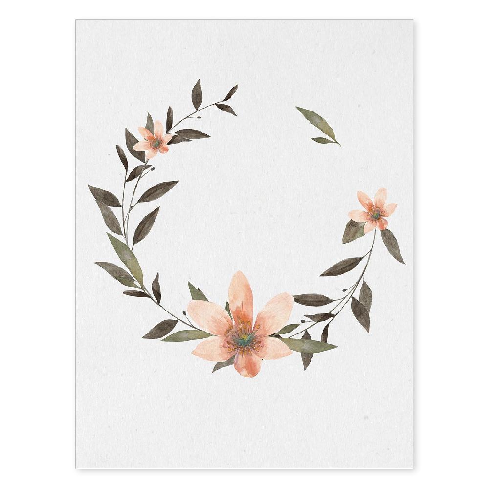 nacnic Lámina Corona Floral Salmon con Diseños Ilustrados