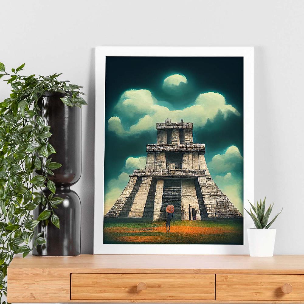 Nacnic Lámina Creativa De Chichen Itza Al Estilo T. Burton De Nacnic