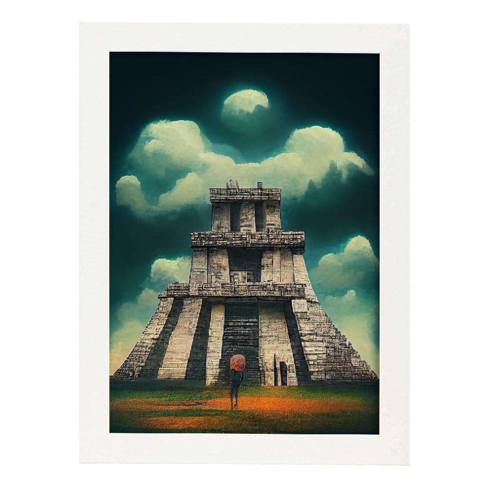 Nacnic Lámina Creativa De Chichen Itza Al Estilo T. Burton De Nacnic