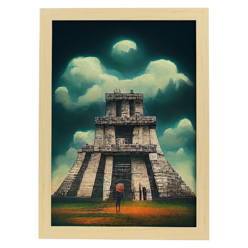 Nacnic Lámina Creativa De Chichen Itza Al Estilo T. Burton De Nacnic