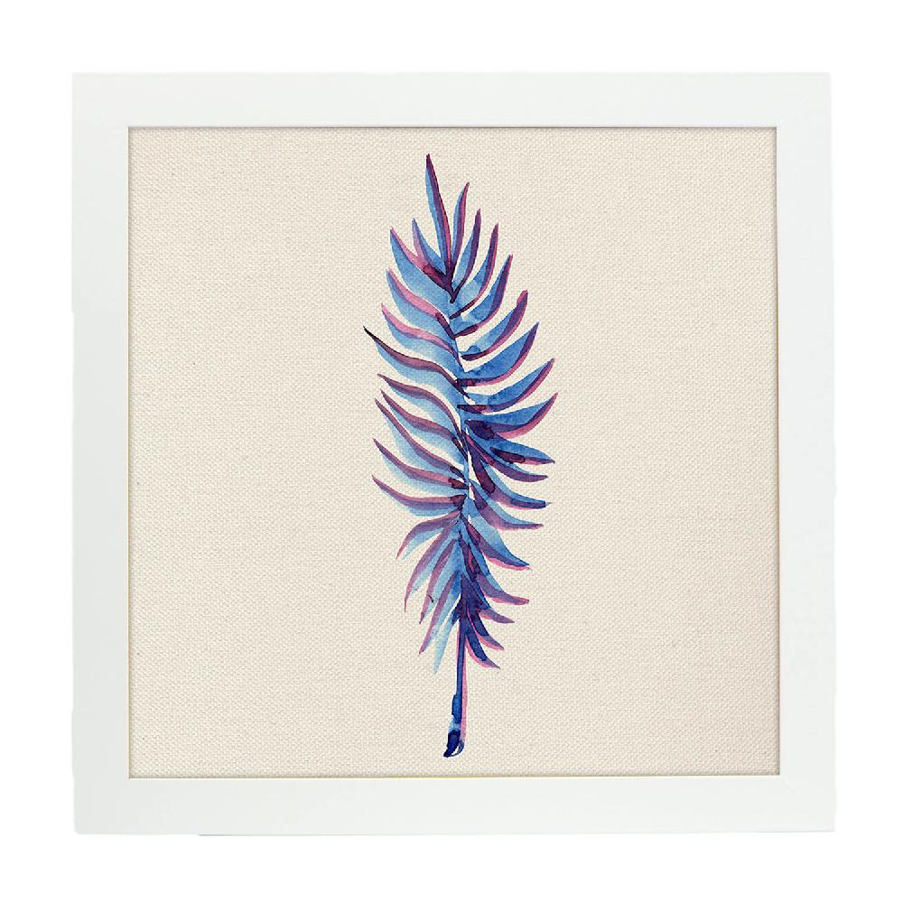 Nacnic Lámina Cuadrada Azul De Flores Y Naturaleza Ilustrada
