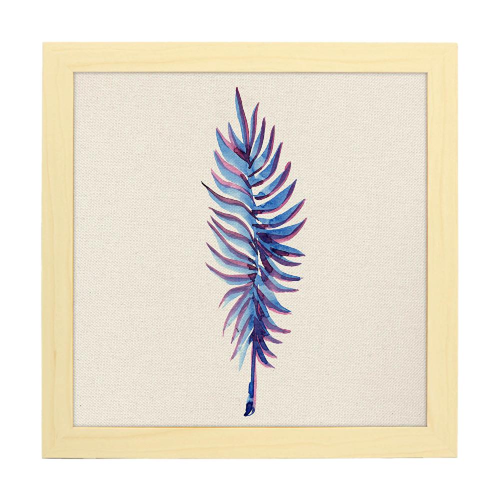 Nacnic Lámina Cuadrada Azul De Flores Y Naturaleza Ilustrada