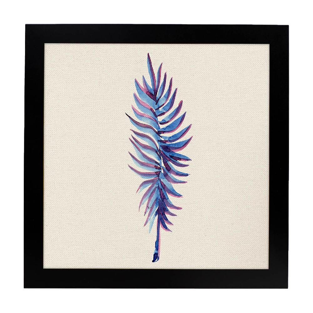 Nacnic Lámina Cuadrada Azul De Flores Y Naturaleza Ilustrada