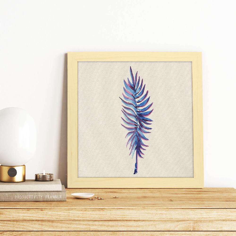 nacnic Lámina cuadrada Azul de flores y naturaleza ilustrada