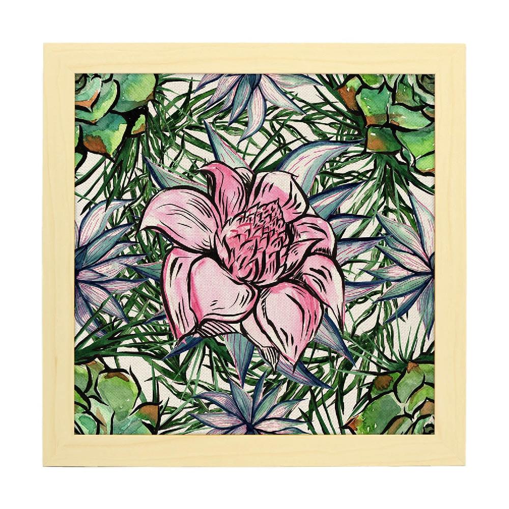 Nacnic Lámina Cuadrada De Flores Despierta Ilustrada