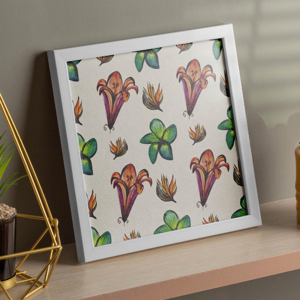 nacnic Lámina Cuadrada de Flores Frescas Ilustradas