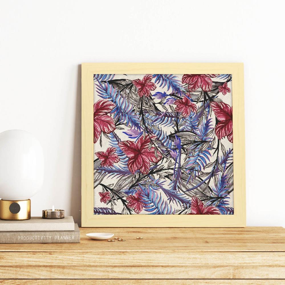 nacnic Lámina Cuadrada de Flores y Naturaleza en Azules