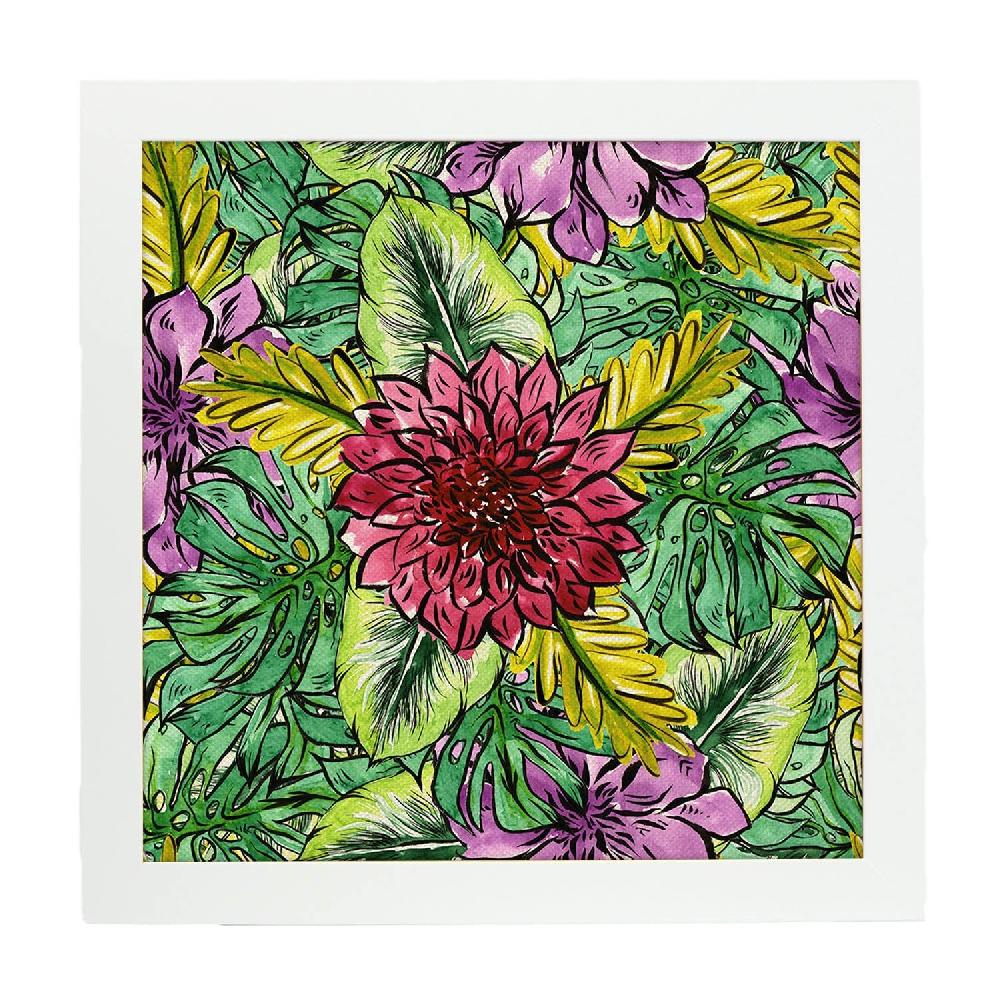 Nacnic Lámina Cuadrada De Flores Y Naturaleza Ilustrada
