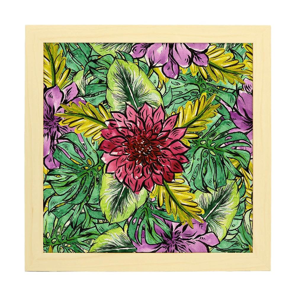 Nacnic Lámina Cuadrada De Flores Y Naturaleza Ilustrada