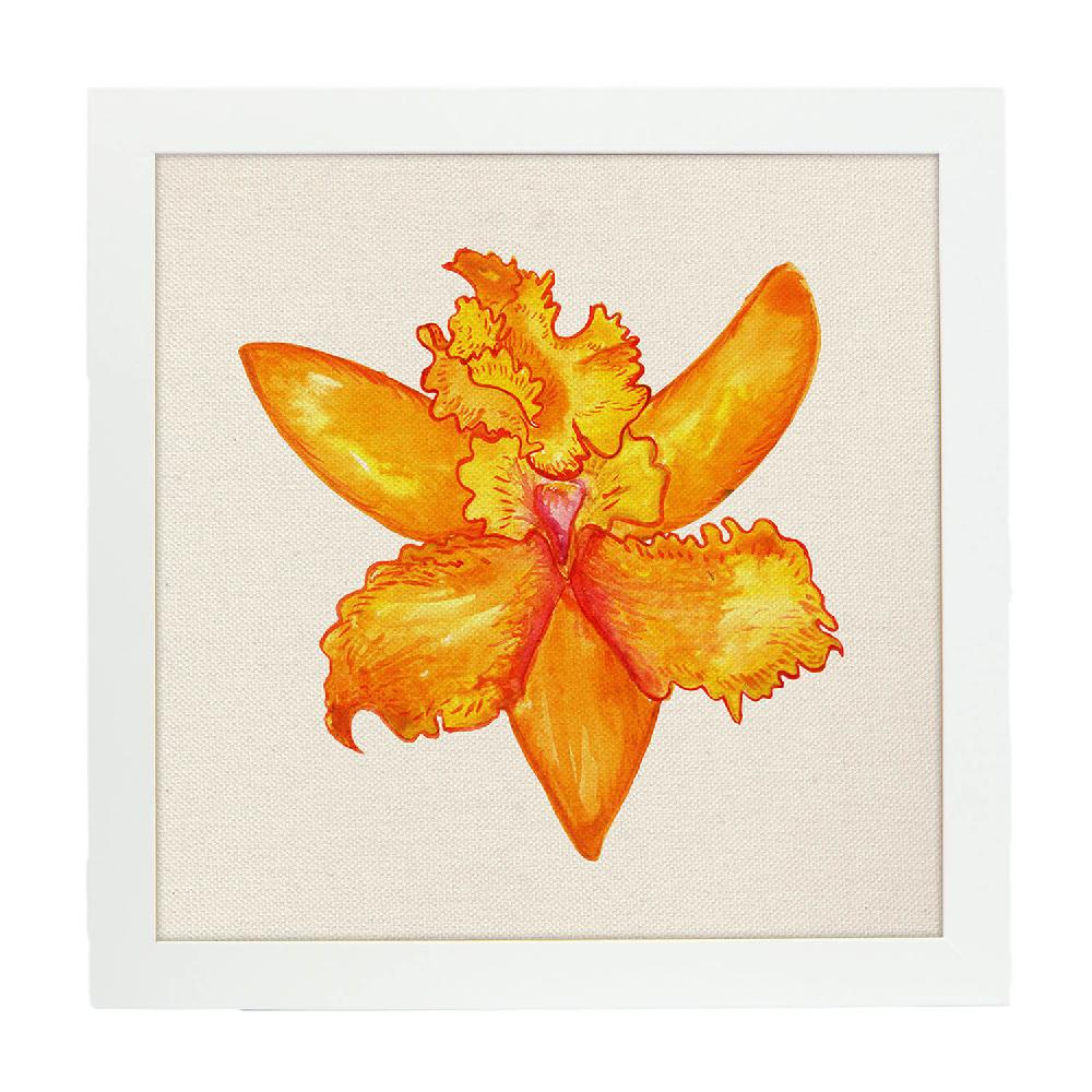 Nacnic Lámina Cuadrada De Flores Y Naturaleza Naranja Brillante
