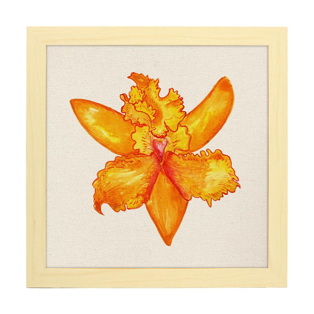 Nacnic Lámina Cuadrada De Flores Y Naturaleza Naranja Brillante