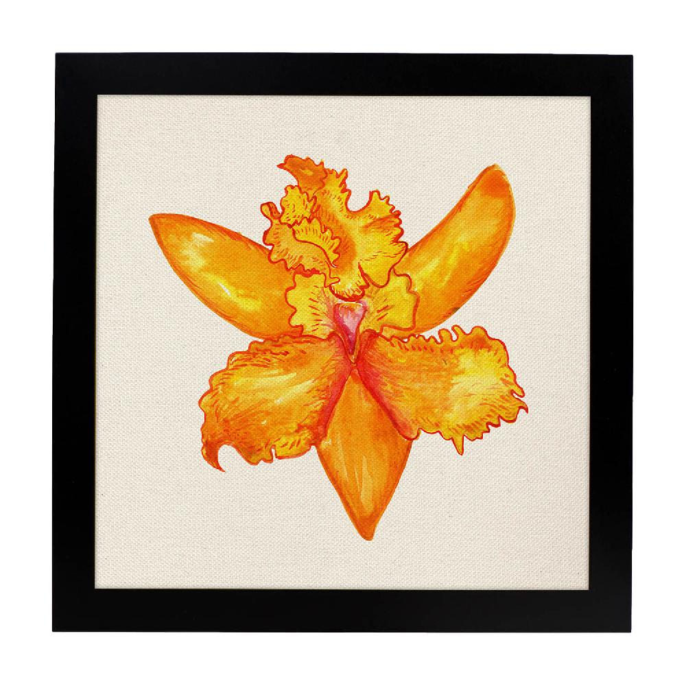 Nacnic Lámina Cuadrada De Flores Y Naturaleza Naranja Brillante