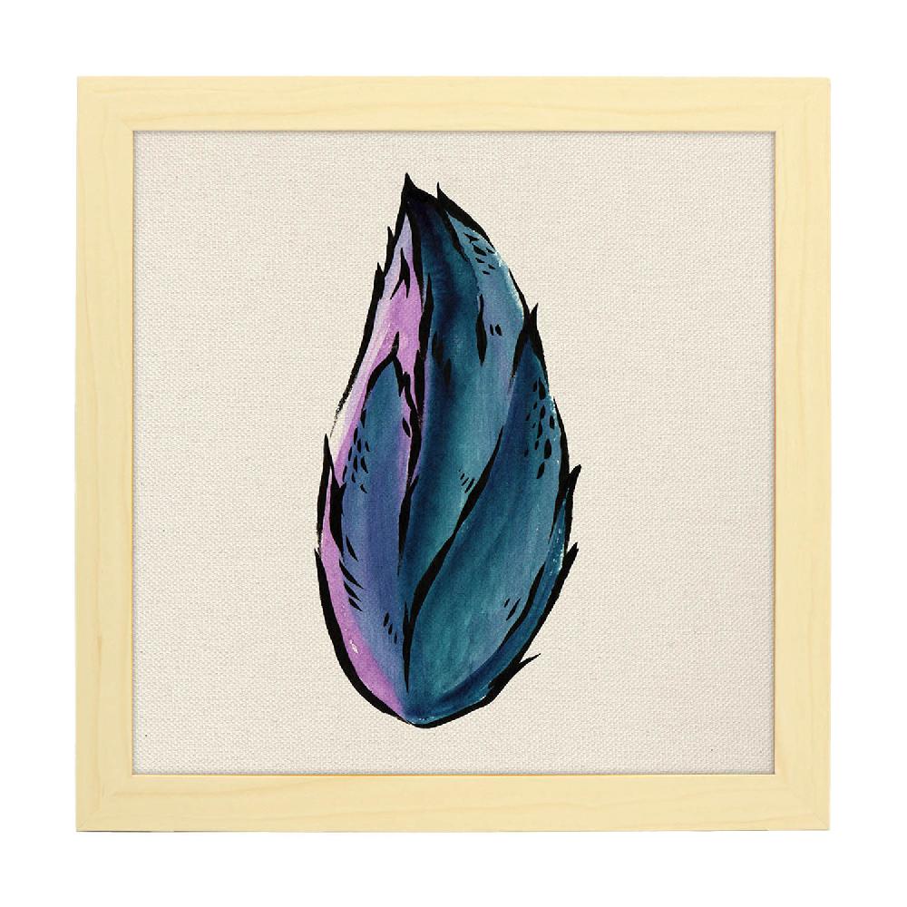 Nacnic Lámina Cuadrada De Flores Y Naturaleza Timidez Azul