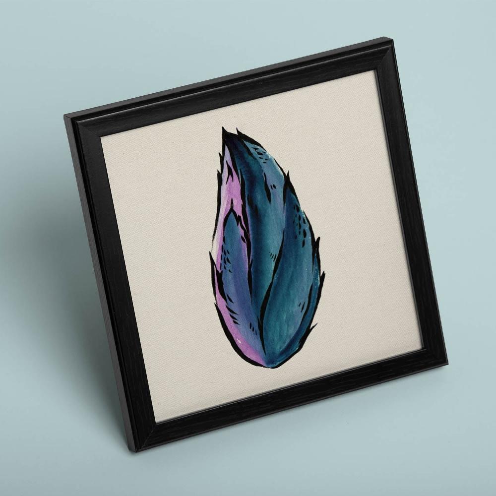 nacnic Lámina Cuadrada de Flores y Naturaleza Timidez Azul
