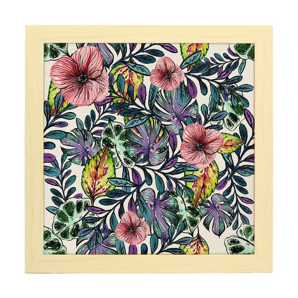 Nacnic Lámina Cuadrada De Flores Y Naturaleza Veraniega Ilustrada