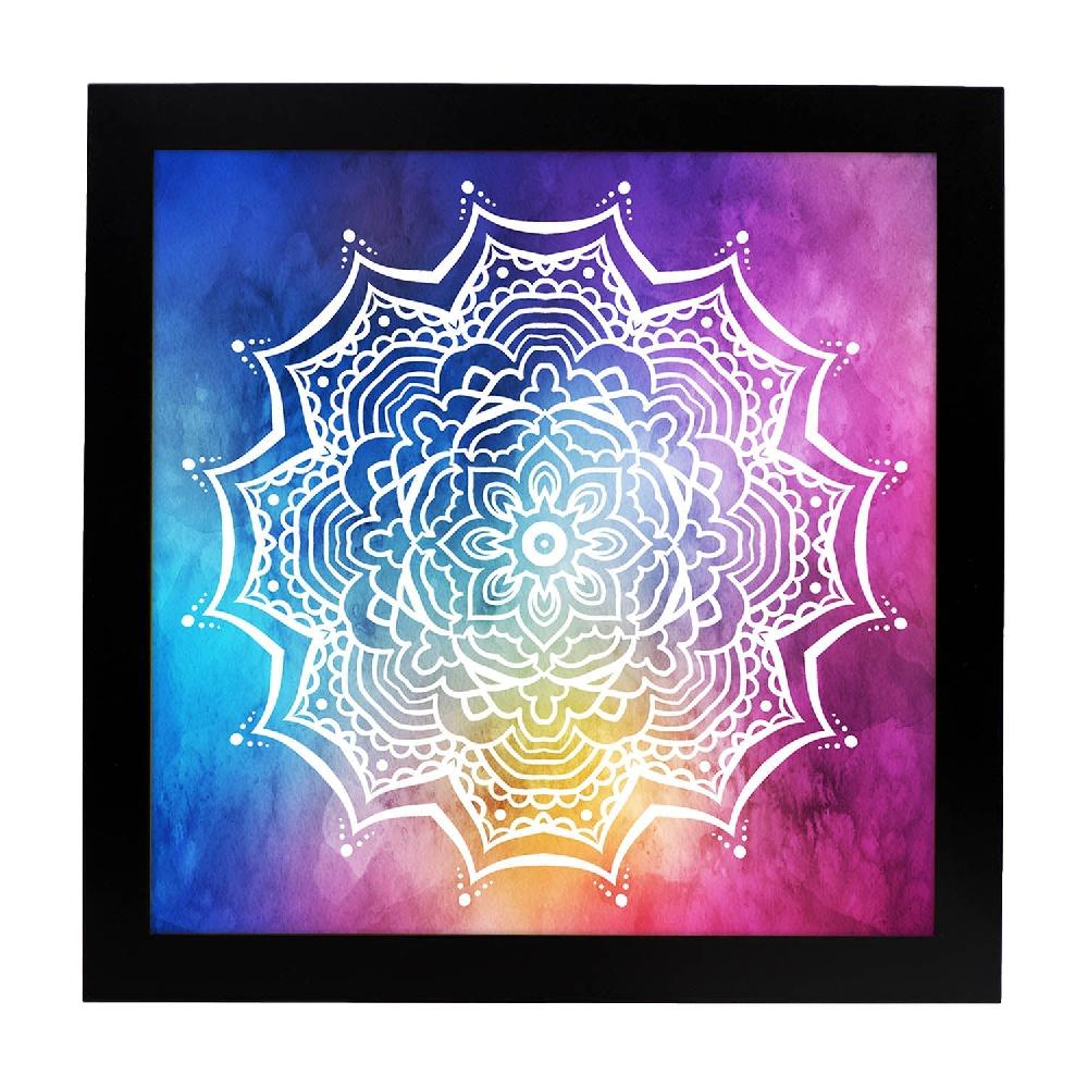 Nacnic Lámina Cuadrada De Mandala Eléctrico Colorido