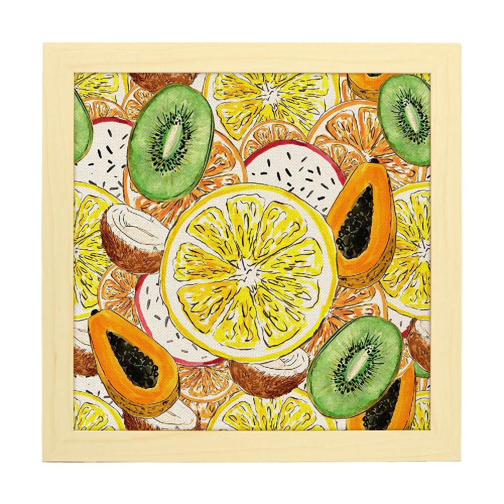 Nacnic Lámina Cuadrada Ensalada De Frutas Ilustrada