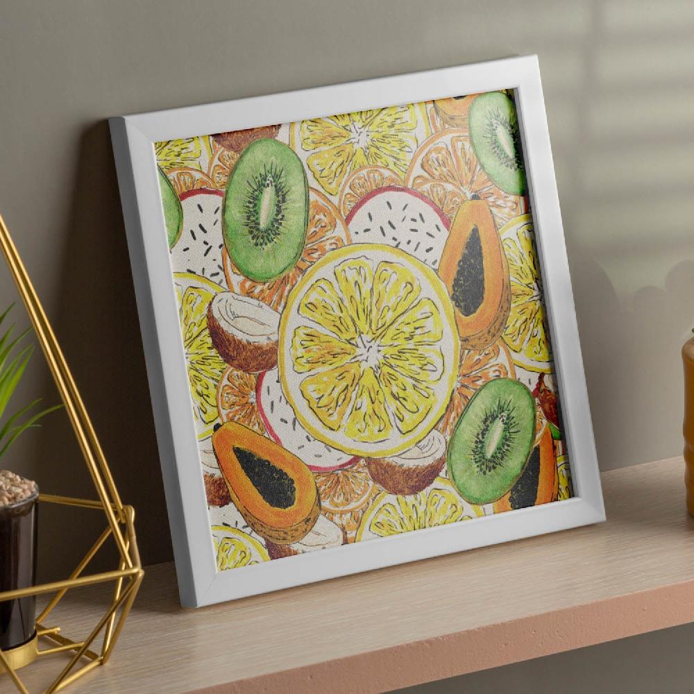 nacnic Lámina Cuadrada Ensalada de Frutas Ilustrada