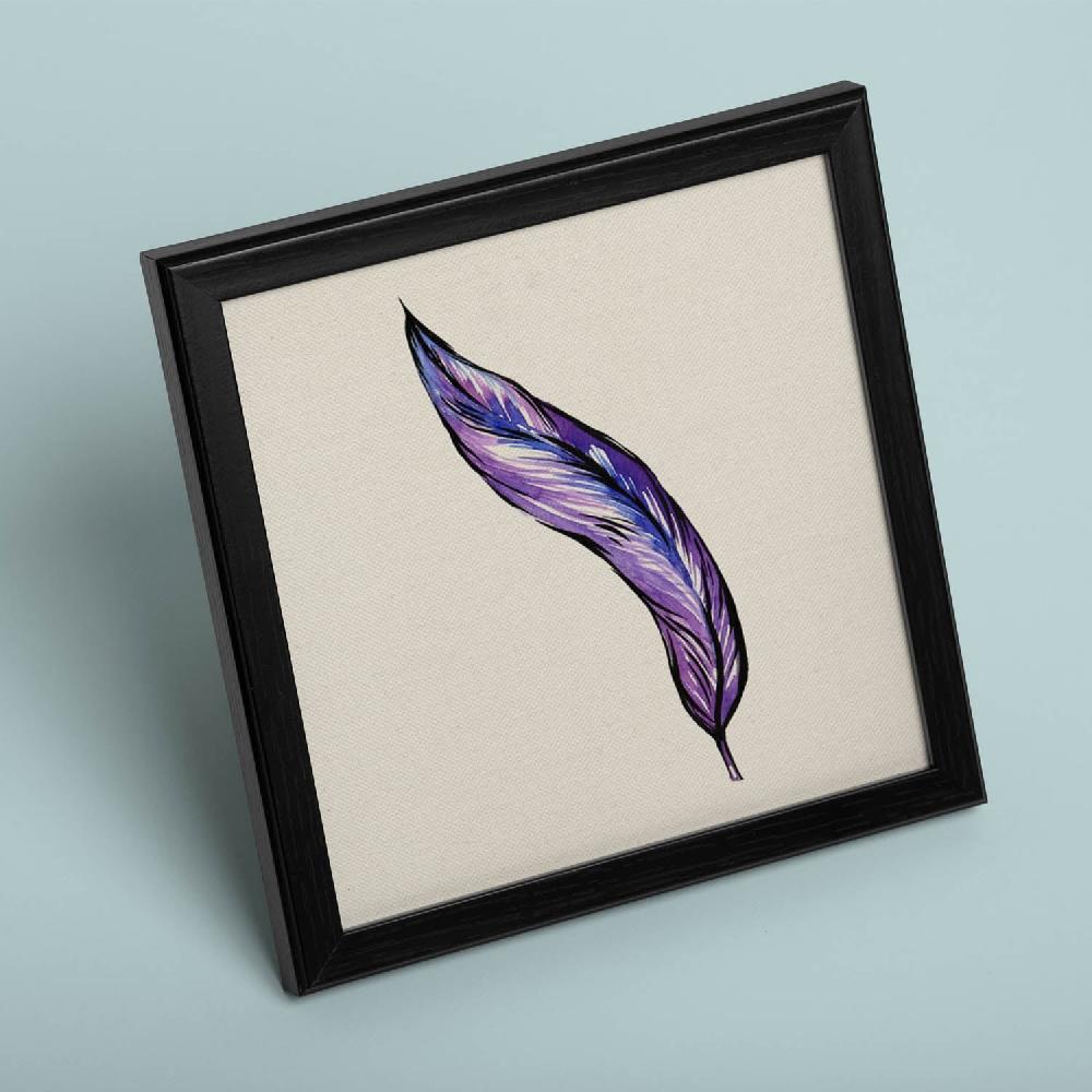 nacnic Lámina Cuadrada Pluma de Escritor con Flores y Naturaleza