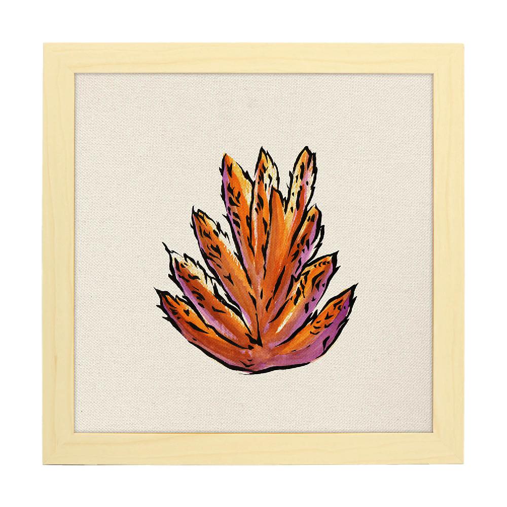 Nacnic Lámina Cuadrada Sueños En Naranja Con Ilustraciones De Flores Y Naturaleza
