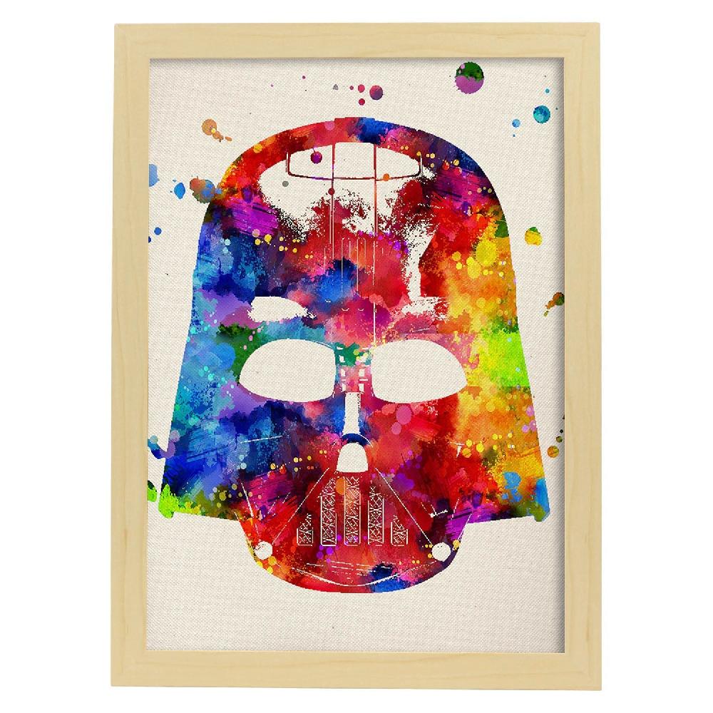 Nacnic Lámina De Acuarela De Darth Vader Estilo Cine Antiguo