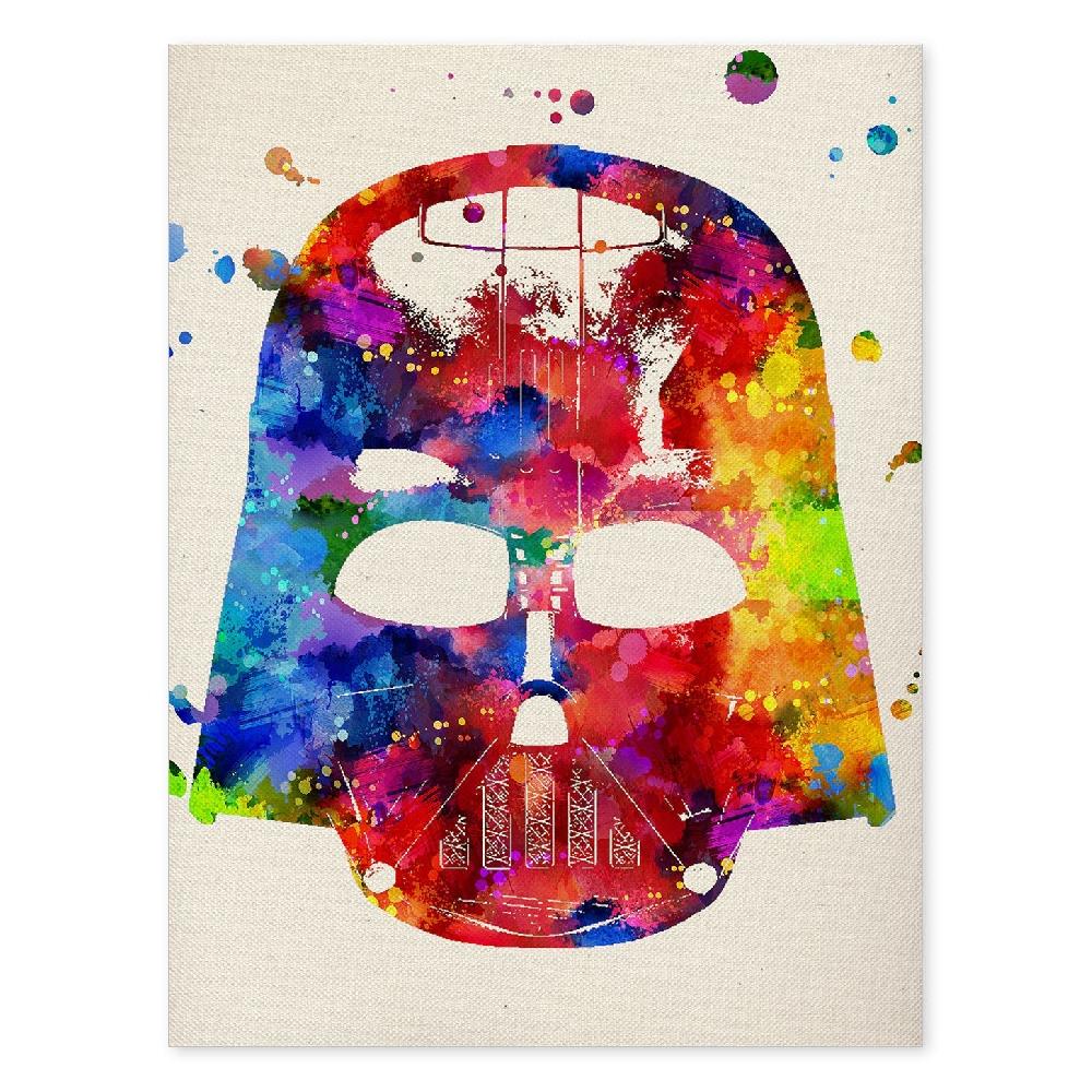 nacnic Lámina de acuarela de Darth Vader estilo cine antiguo