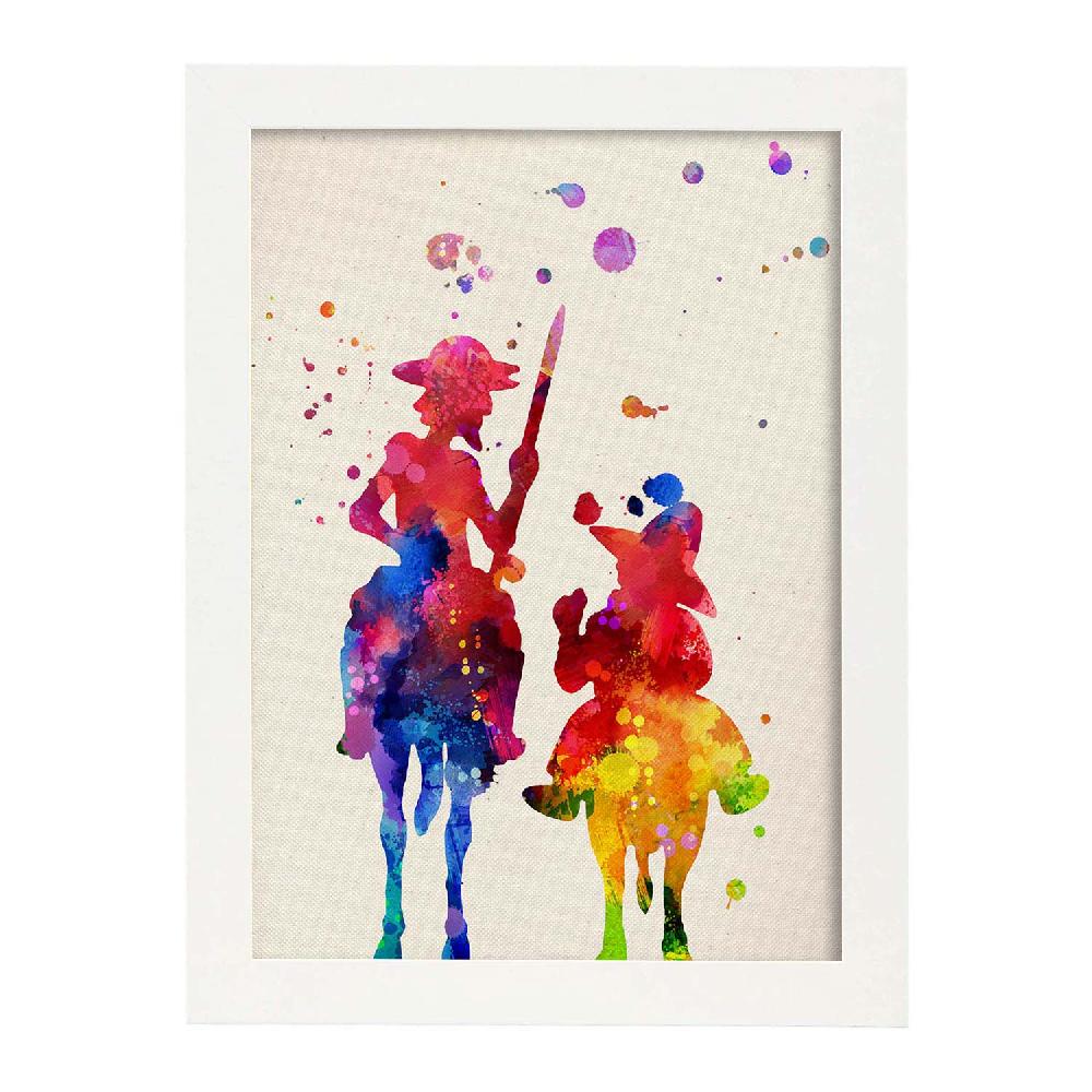 Nacnic Lámina De Acuarela Don Quijote De Nacnic De Alta Calidad