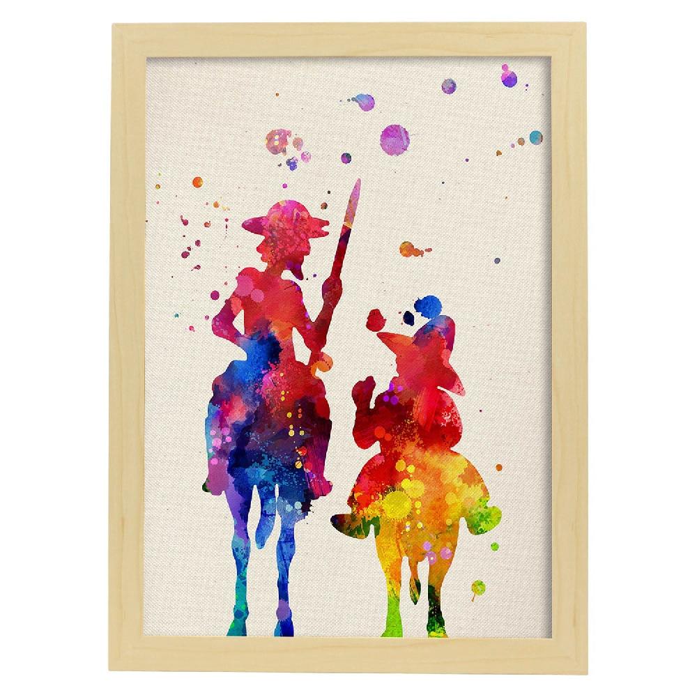 Nacnic Lámina De Acuarela Don Quijote De Nacnic De Alta Calidad