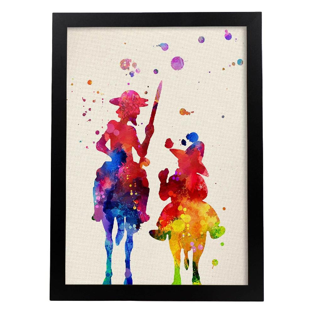 Nacnic Lámina De Acuarela Don Quijote De Nacnic De Alta Calidad