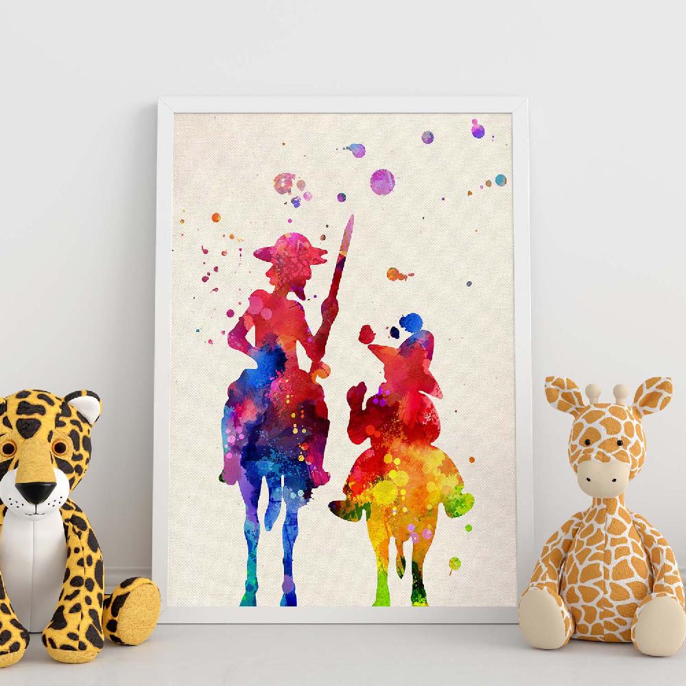 nacnic Lámina de acuarela Don Quijote de Nacnic de alta calidad