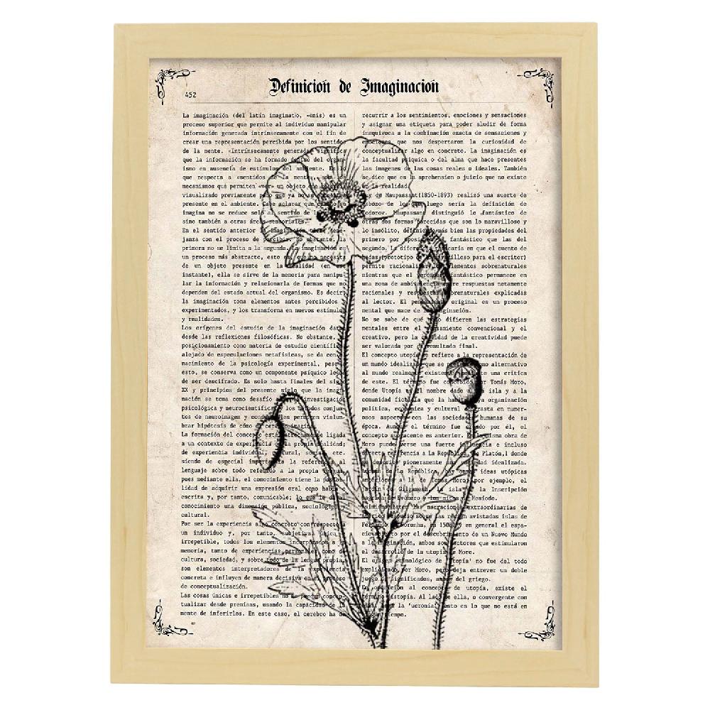 Nacnic Lámina De Amapola En Blanco Y Negro Con Diseño Antiguo