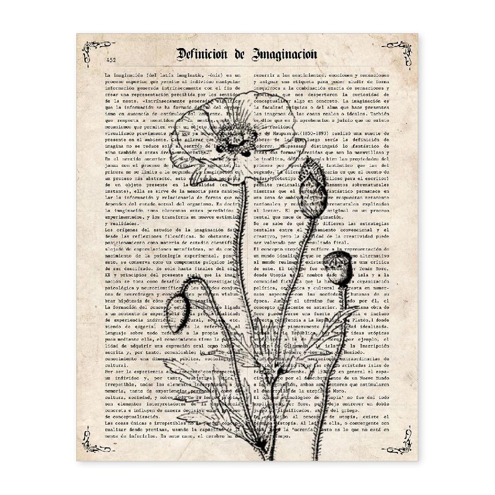 nacnic Lámina de Amapola en Blanco y Negro con Diseño Antiguo