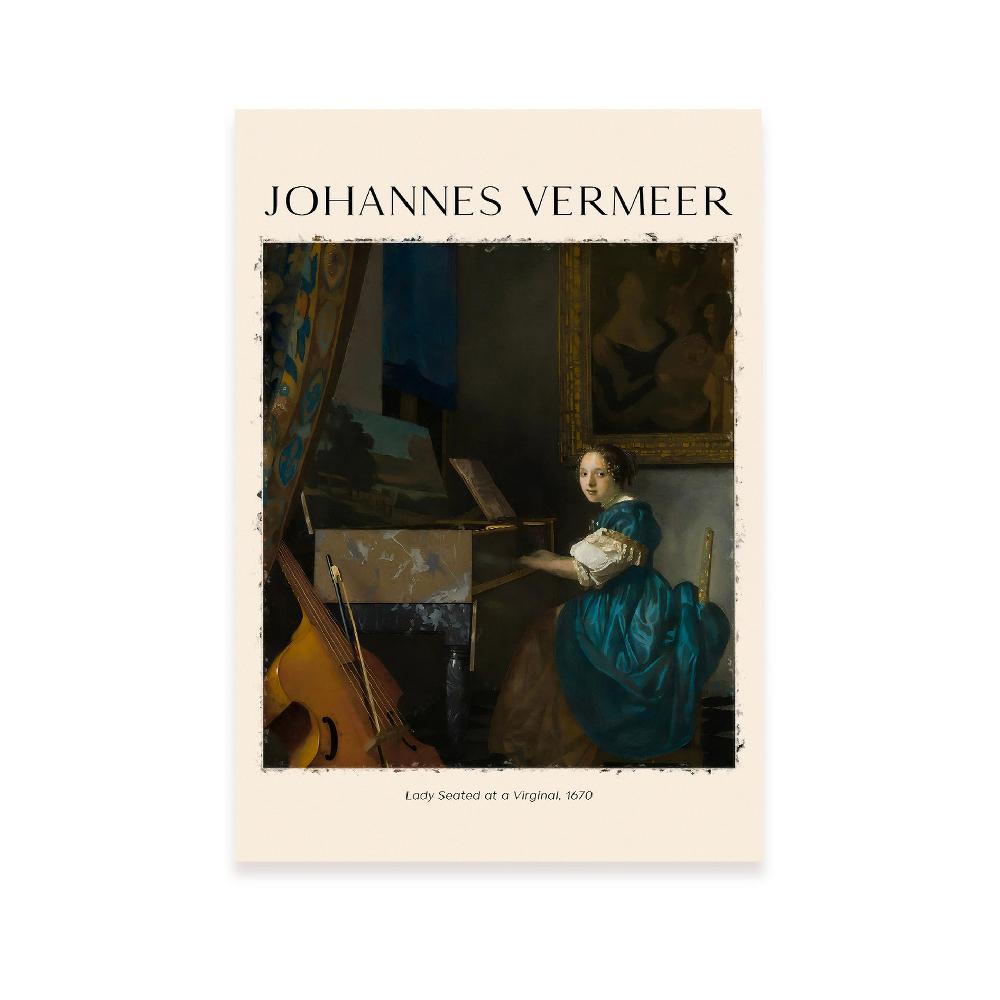 nacnic Lámina de arte de pared de Dama en un virginal de Johannes Vermeer