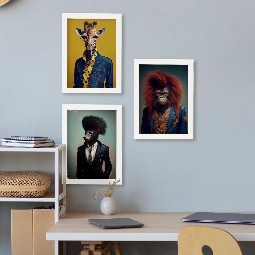 Nacnic Lámina De Arte Estético De Animales Humanos Nacnic: Girafa Orangután Skunk