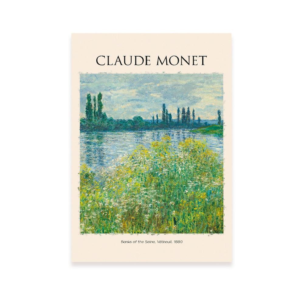 nacnic Lámina de Bancos del Sena inspirada en Claude Monet