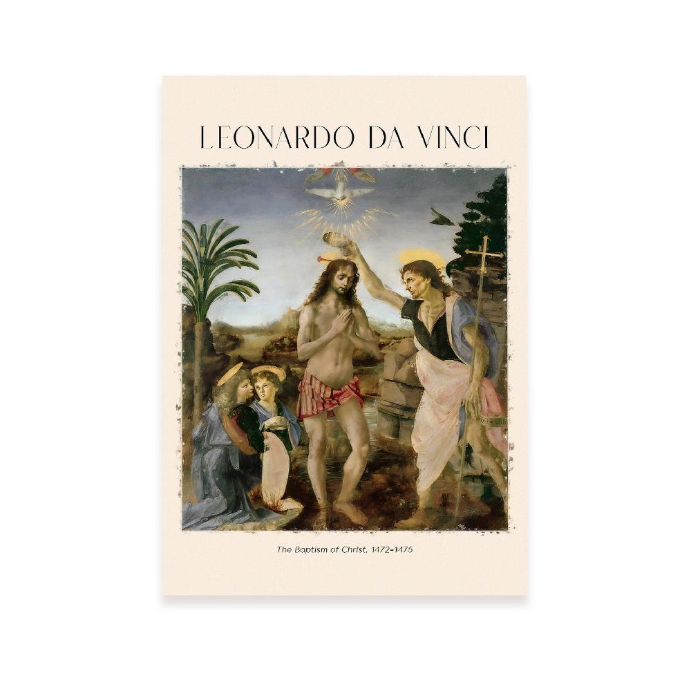 nacnic Lámina de Bautismo de Cristo inspirada en Leonardo da Vinci