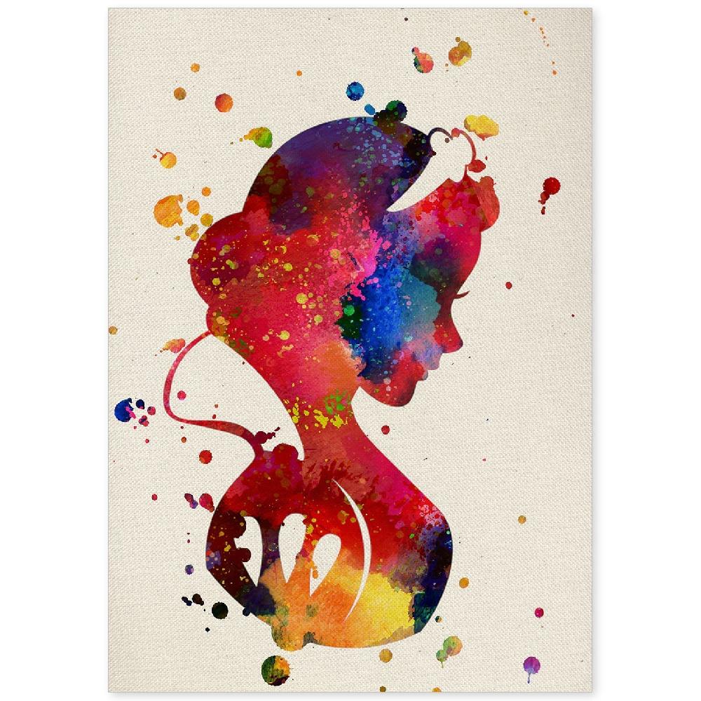 nacnic Lámina de Blancanieves en Estilo Explosión de Color