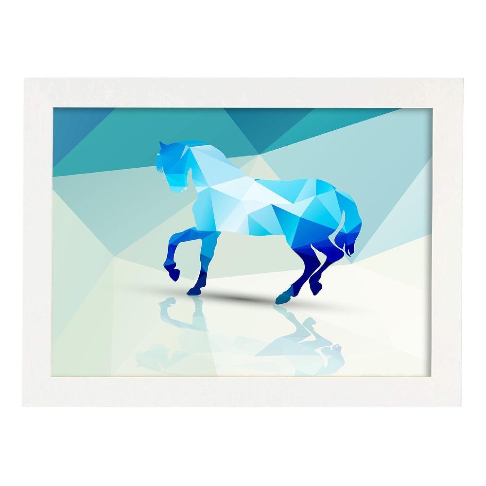 Nacnic Lámina De Caballo Geométrico Con Fondo Colorido