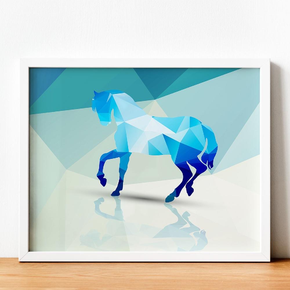 nacnic Lámina de Caballo Geométrico con Fondo Colorido