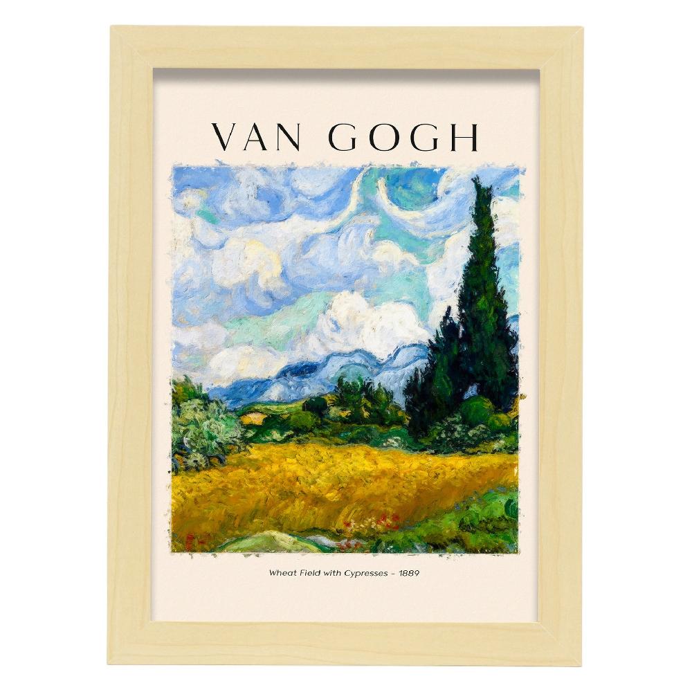 Nacnic Lámina De Campo En Neumático Con Cipreses Inspirada En Van Gogh