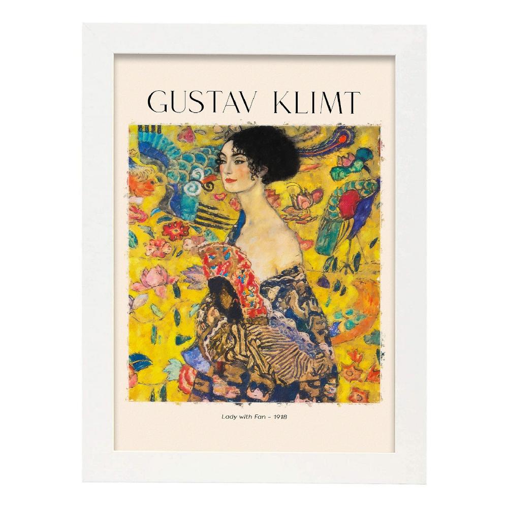 Nacnic Lámina De Dama Con Abanico Estilo Gustav Klimt