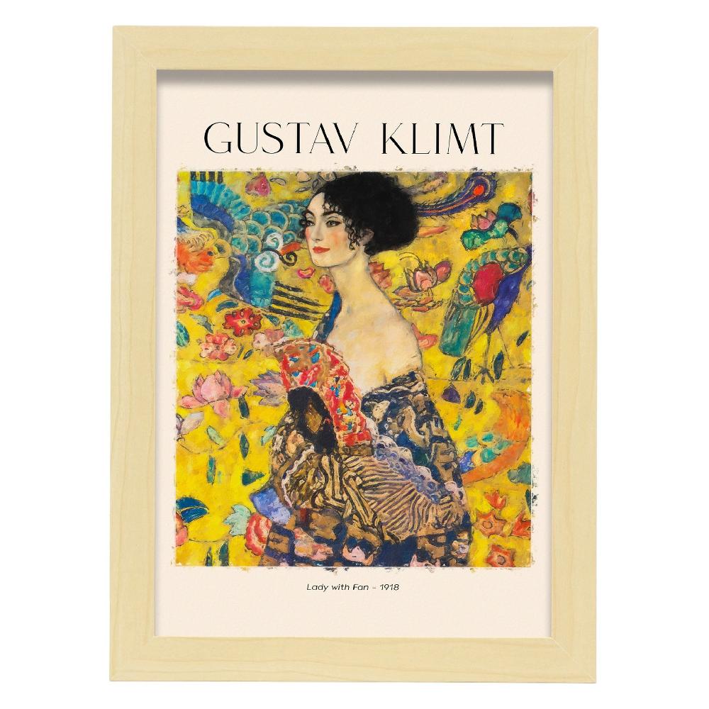 Nacnic Lámina De Dama Con Abanico Estilo Gustav Klimt
