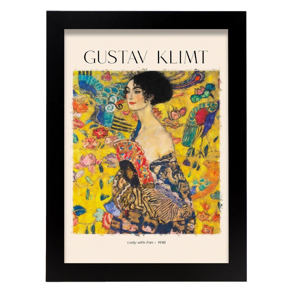 Nacnic Lámina De Dama Con Abanico Estilo Gustav Klimt