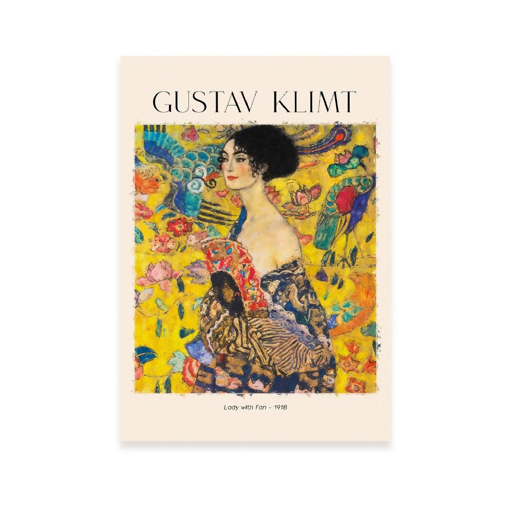 nacnic Lámina de Dama con abanico estilo Gustav Klimt