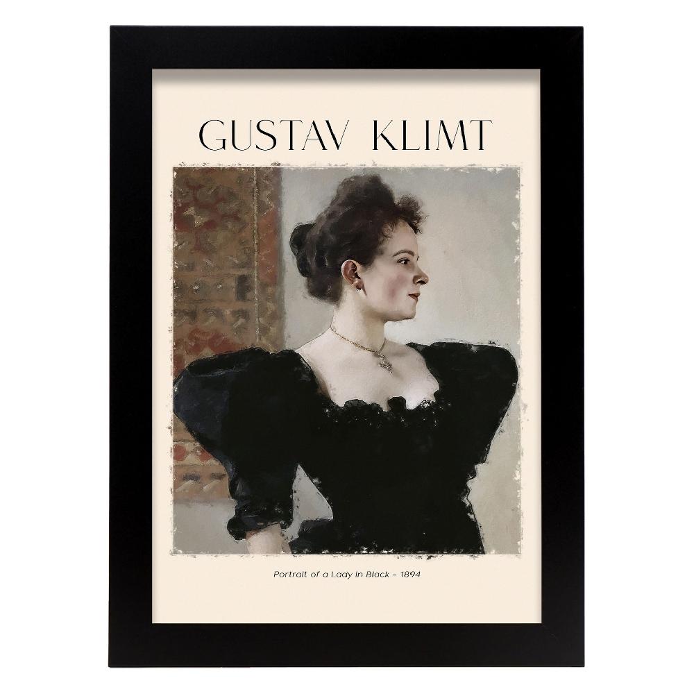 Nacnic Lámina De Dama De Negro Inspirada En Gustav Klimt